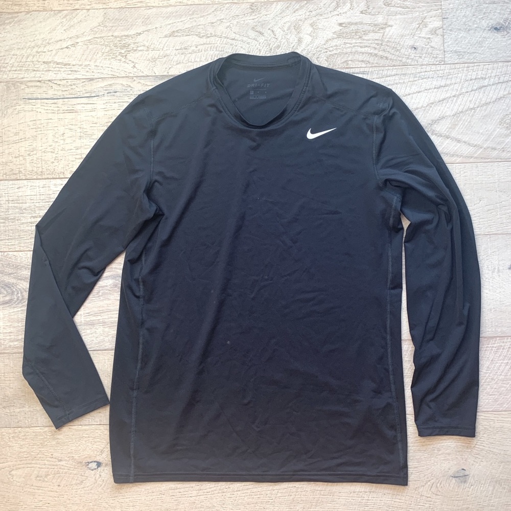 Nike Dri-Fit Long Sleeve Athletic Shirt Black LG